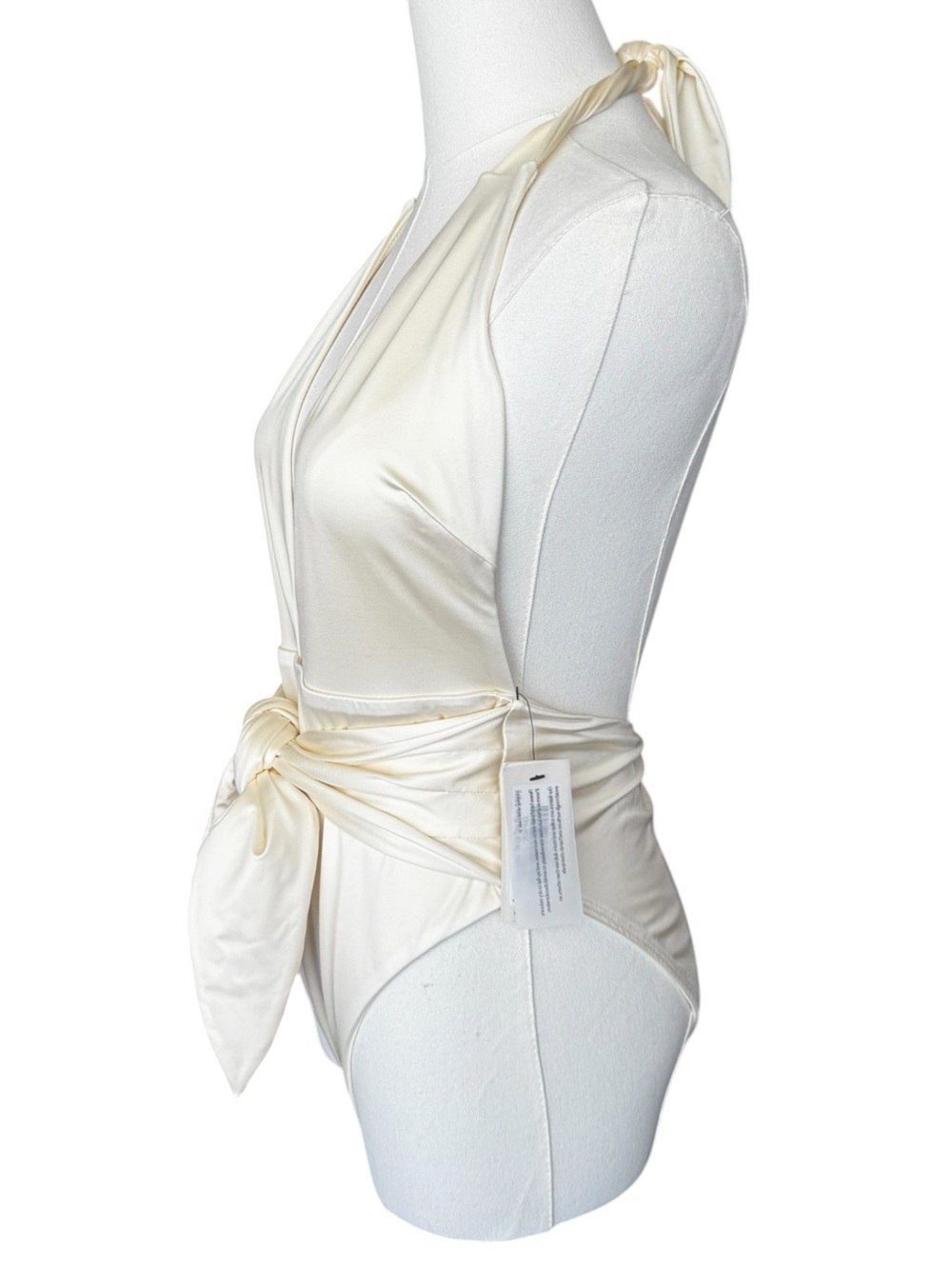 NWT MONTCE x Elsa Hosk Cream Silkie Tropez One-Piece Swimsuit Large - Picture 7 of 13